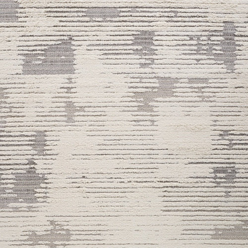 7' X 10' Gray and Cream Abstract Distressed Area Rug
