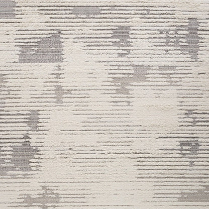 7' X 10' Gray and Cream Abstract Distressed Area Rug