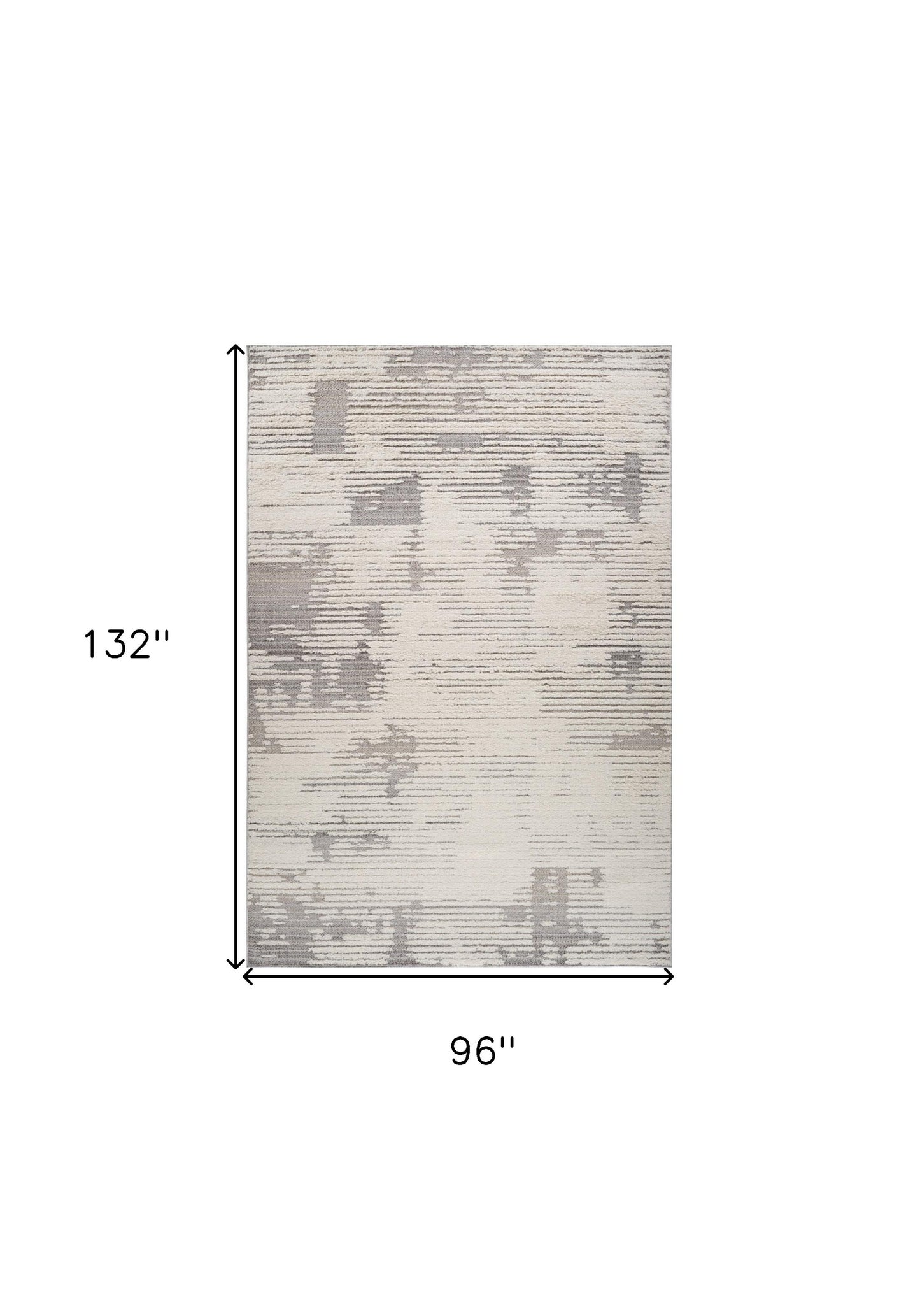 8' X 11' Gray and Cream Abstract Distressed Area Rug