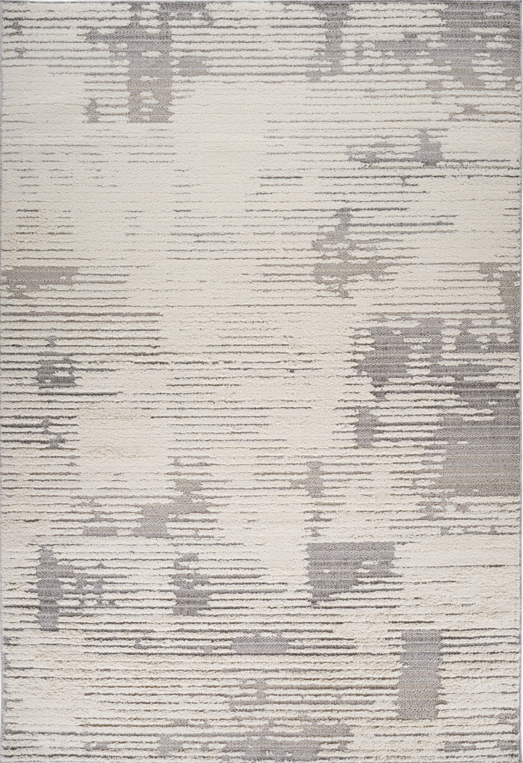 8' X 11' Gray and Cream Abstract Distressed Area Rug