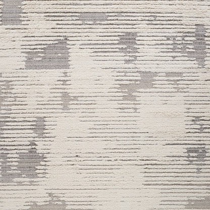 8' X 11' Gray and Cream Abstract Distressed Area Rug