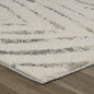 8' Gray and Cream Botanical Leaves Distressed Runner Rug