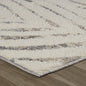 8' Gray and Cream Botanical Leaves Distressed Runner Rug
