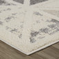5' X 8' Gray and Cream Geometric Distressed Area Rug