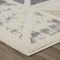5' X 8' Gray and Cream Geometric Distressed Area Rug
