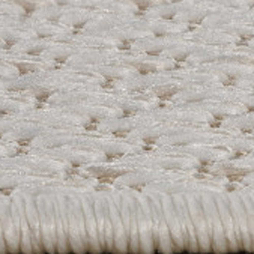 7' X 10' Cream and Beige Geometric Distressed Area Rug