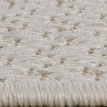 8' X 11' Cream and Beige Geometric Distressed Area Rug
