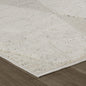 8' Cream and Beige Geometric Distressed Runner Rug