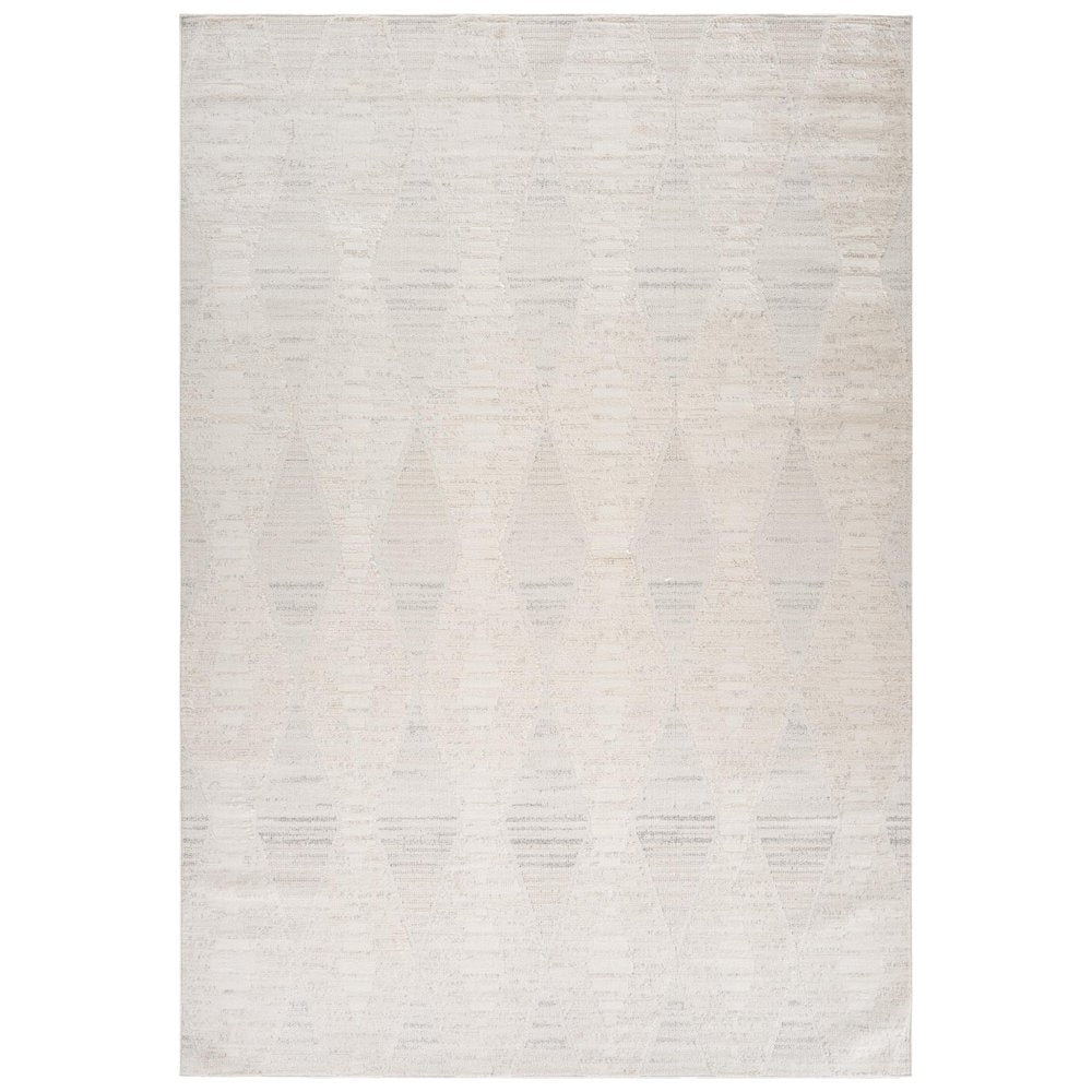 4' X 6' Cream and Beige Geometric Distressed Area Rug