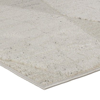 4' X 6' Cream and Beige Geometric Distressed Area Rug