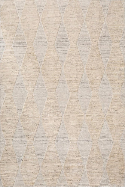 4' X 6' Cream and Beige Geometric Distressed Area Rug