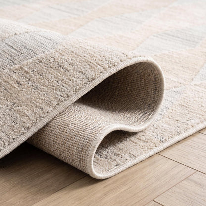 4' X 6' Cream and Beige Geometric Distressed Area Rug