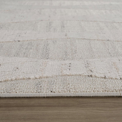 4' X 6' Cream and Beige Geometric Distressed Area Rug