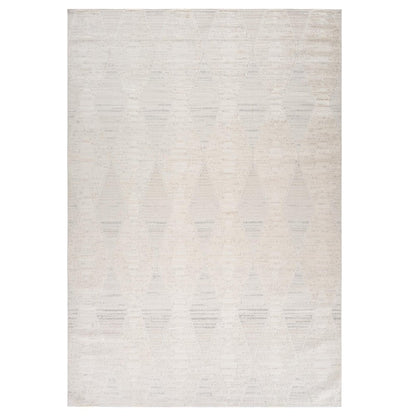 7' X 10' Cream and Beige Geometric Distressed Area Rug