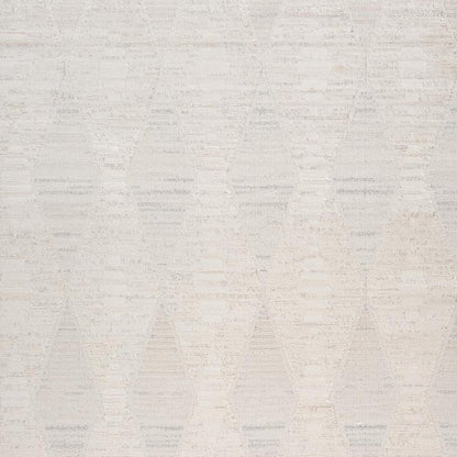 7' X 10' Cream and Beige Geometric Distressed Area Rug