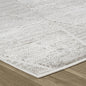 2' X 5' Gray and Ivory Geometric Distressed Area Rug