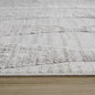 8' Gray And Ivory Geometric Distressed Runner Rug
