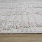 8' Gray And Ivory Geometric Distressed Runner Rug