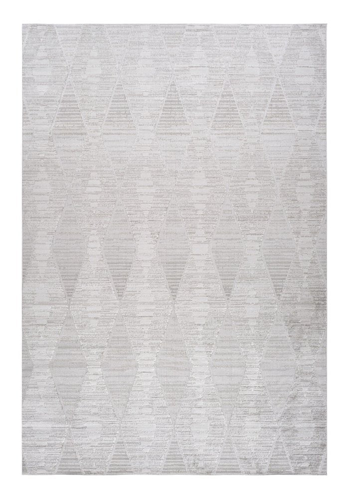 4' X 6' Gray and Ivory Geometric Distressed Area Rug