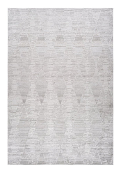 4' X 6' Gray and Ivory Geometric Distressed Area Rug