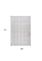 4' X 6' Gray and Ivory Geometric Distressed Area Rug