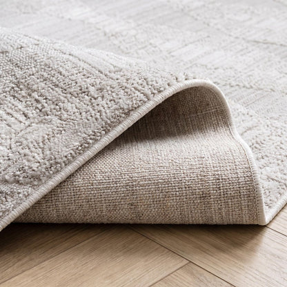 4' X 6' Gray and Ivory Geometric Distressed Area Rug