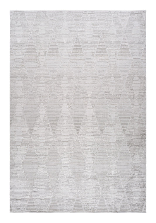 5' X 8' Gray Geometric Distressed Area Rug