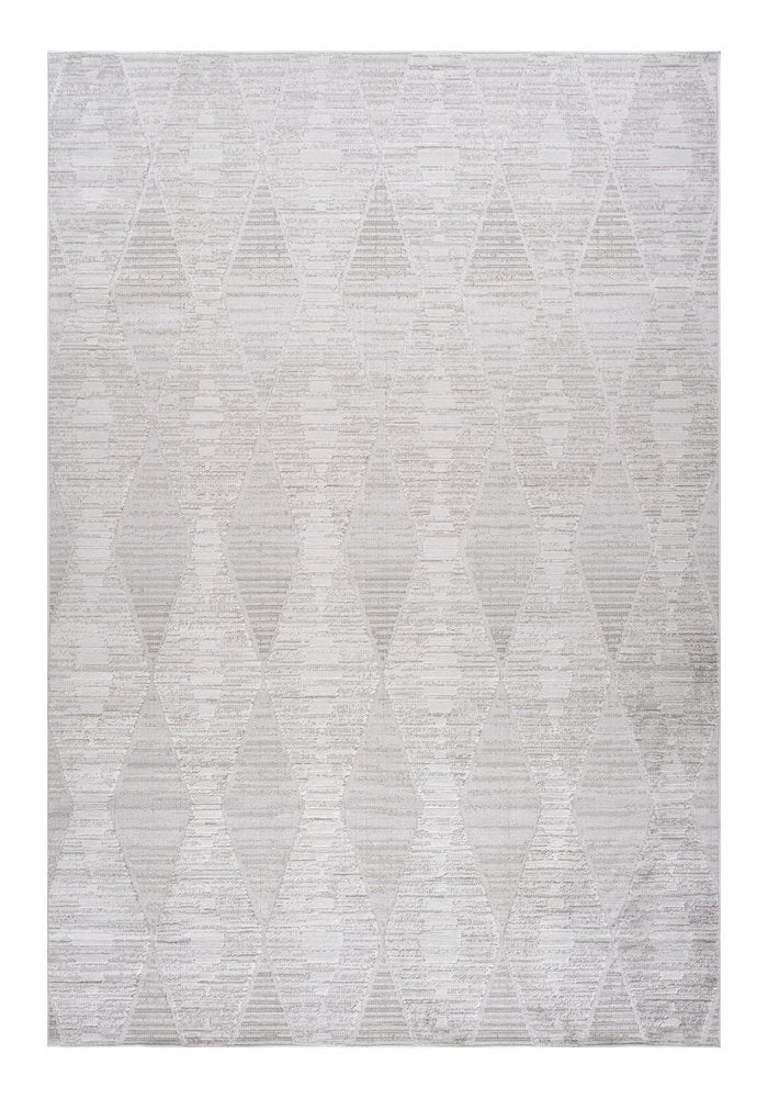 5' X 8' Gray and Ivory Geometric Distressed Area Rug