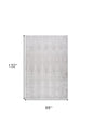 8' X 11' Gray and Ivory Geometric Distressed Area Rug