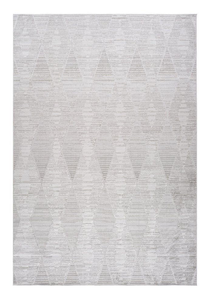 8' X 11' Gray and Ivory Geometric Distressed Area Rug
