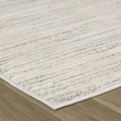 8' Gray And Beige Geometric Distressed Runner Rug
