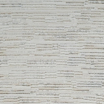 8' Gray And Beige Geometric Distressed Runner Rug