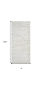2' X 5' Gray and Beige Geometric Distressed Area Rug