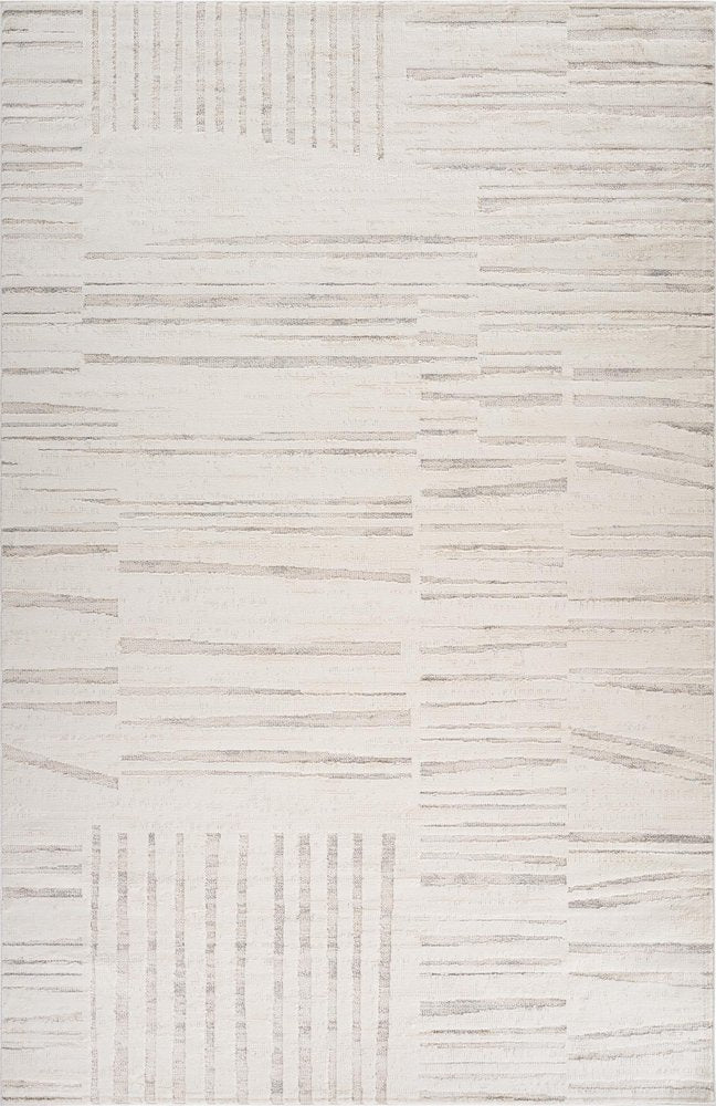 4' X 6' Gray and Beige Geometric Distressed Area Rug
