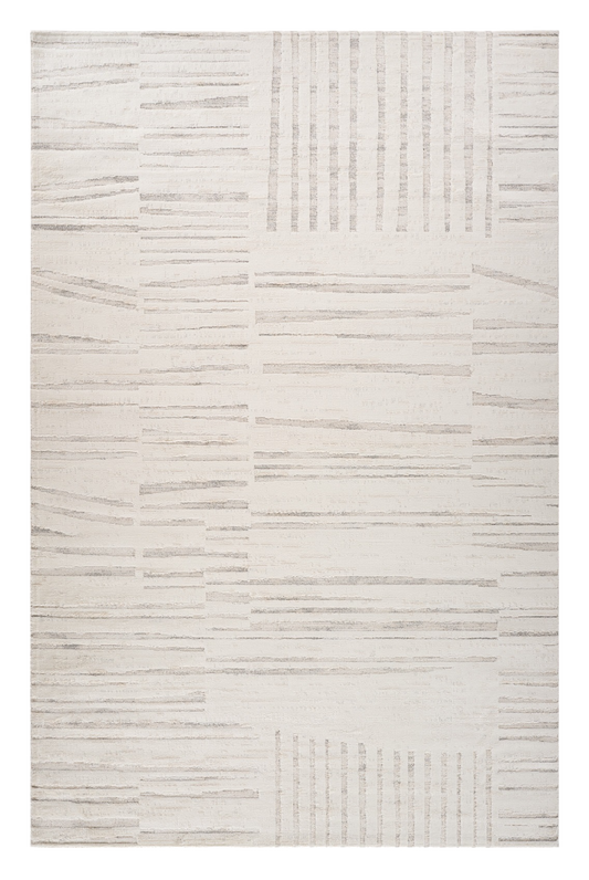 4' X 6' Gray and Beige Geometric Distressed Area Rug