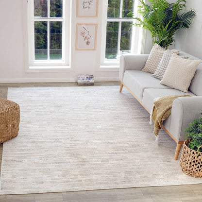 5' X 8' Gray and Beige Geometric Distressed Area Rug