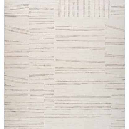 5' X 8' Gray and Beige Geometric Distressed Area Rug