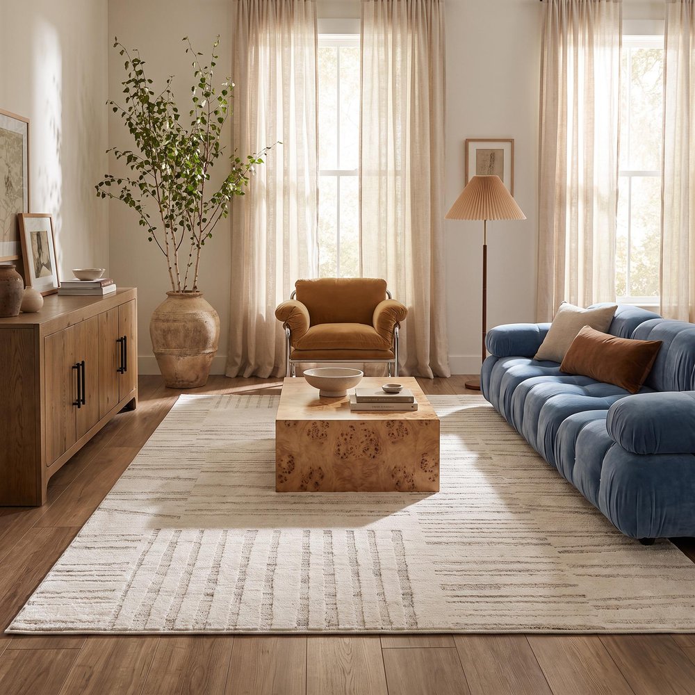 5' X 8' Gray and Beige Geometric Distressed Area Rug