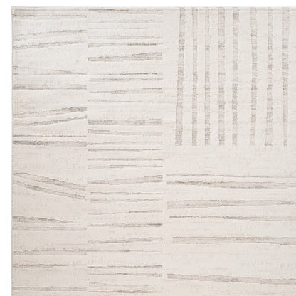 7' X 10' Gray and Beige Geometric Distressed Area Rug