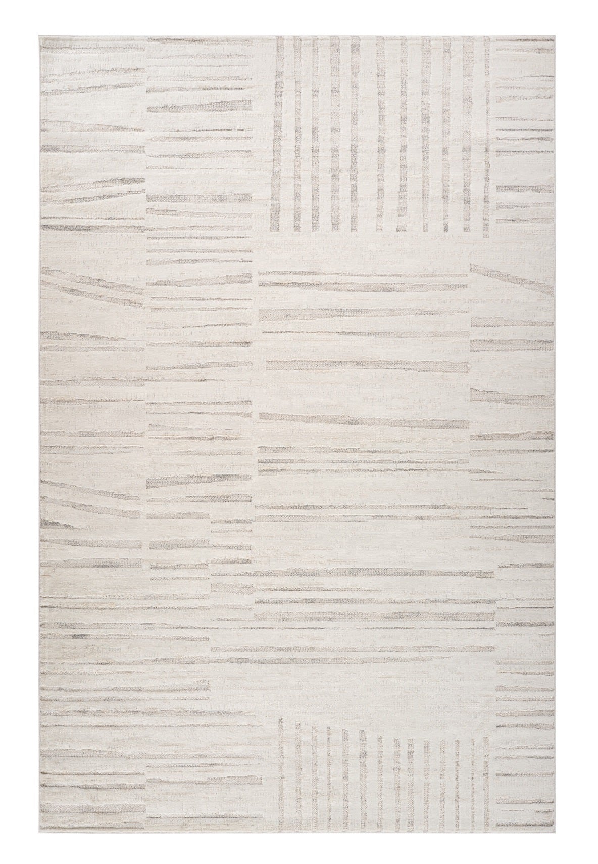 8' X 11' Gray and Beige Geometric Distressed Area Rug