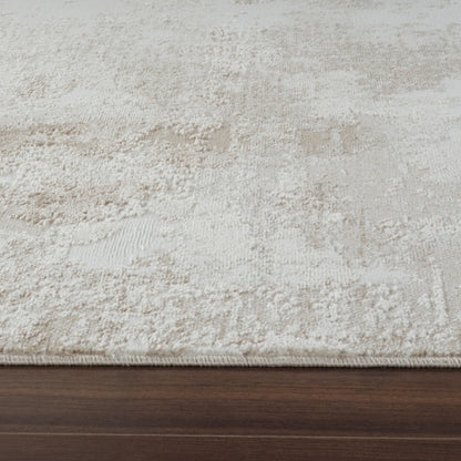 4' X 6' Cream and Beige Abstract Distressed Area Rug