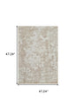 4' X 6' Cream and Beige Abstract Distressed Area Rug