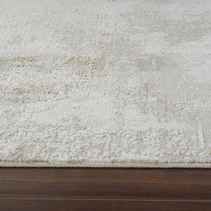 5' X 8' Cream and Beige Abstract Distressed Area Rug
