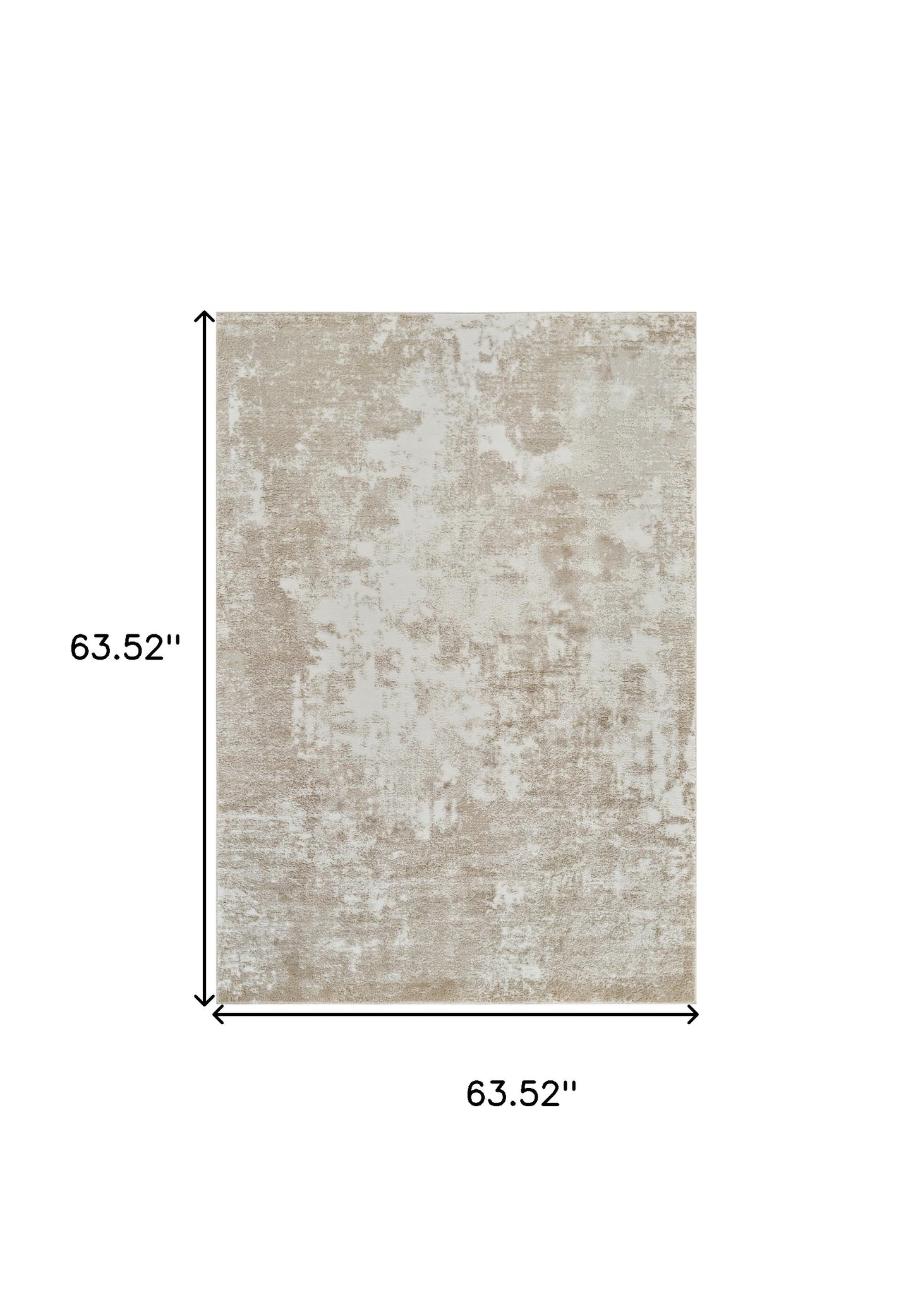 5' X 8' Cream and Beige Abstract Distressed Area Rug