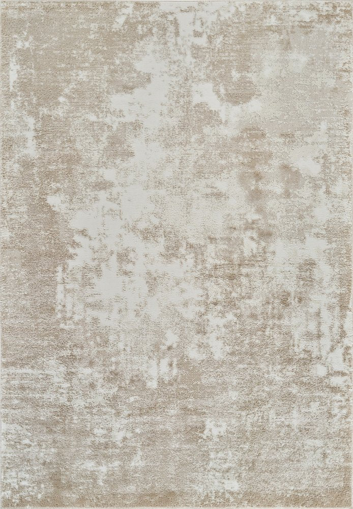 7' X 10' Cream and Beige Abstract Distressed Area Rug