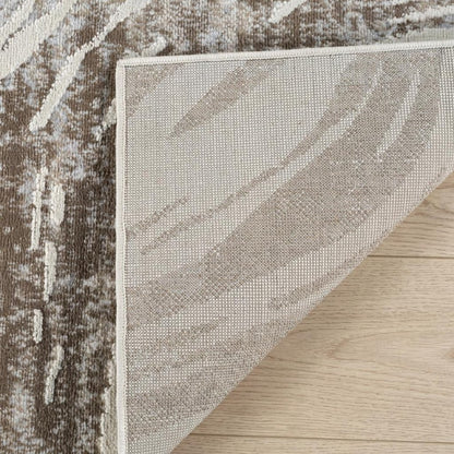 4' X 6' Beige and Brown Abstract Distressed Area Rug