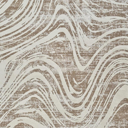 5' X 8' Beige and Brown Abstract Distressed Area Rug