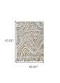 5' X 8' Beige and Brown Abstract Distressed Area Rug