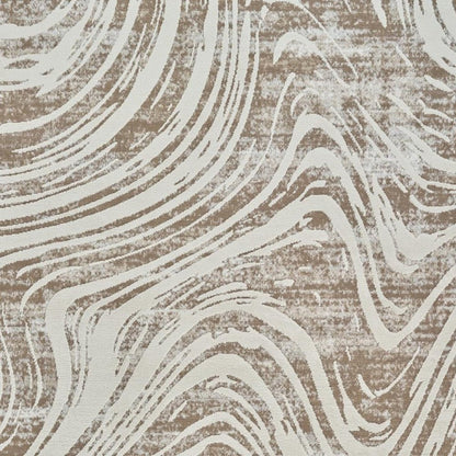 7' X 10' Beige and Brown Abstract Distressed Area Rug