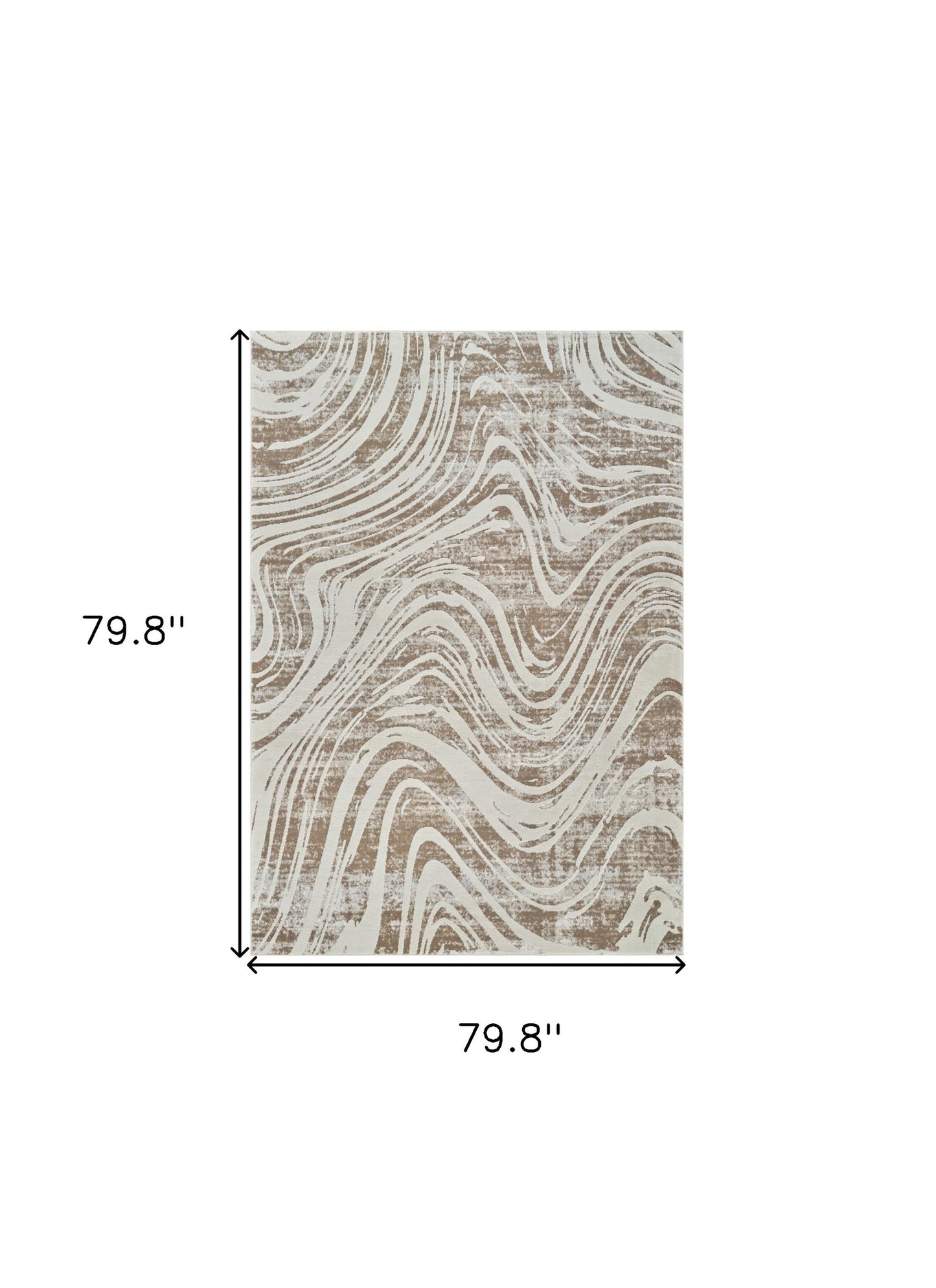 7' X 10' Beige and Brown Abstract Distressed Area Rug